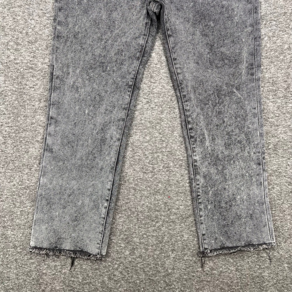 Kendall + Kylie The‎ Icon High Rise 11 Straight Jeans Gray Acid Wash Raw Hem - Picture 4 of 11